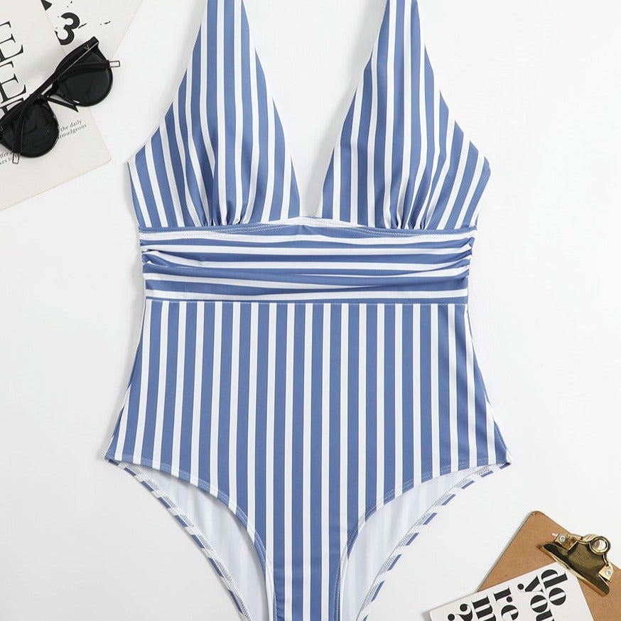 Klasické jednodílné pruhované plavky