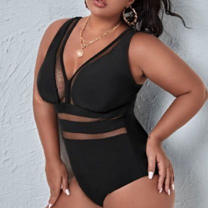 Klasické jednodílné síťované plavky pro větší velikosti