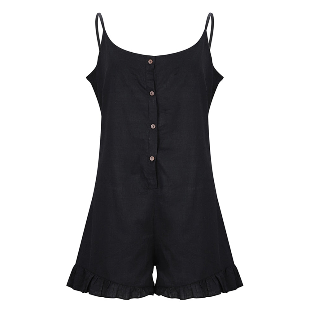 Overal na knoflíky s volánky