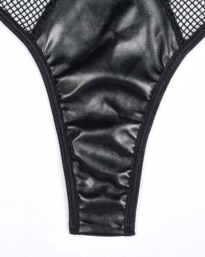 Souprava spodního prádla se síťovanou podprsenkou a řetízky