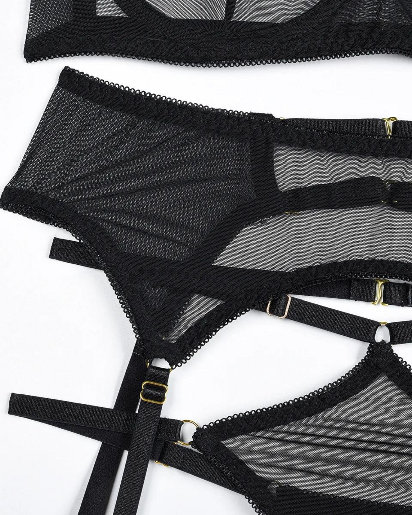 Souprava spodního prádla s vysokým pasem a podvazkovým pásem