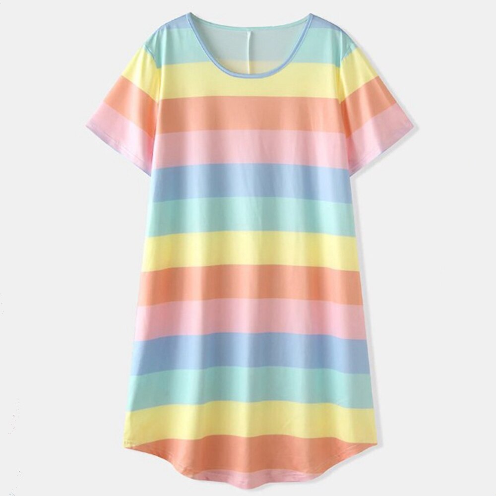 Noční košilka s barevnými pruhy