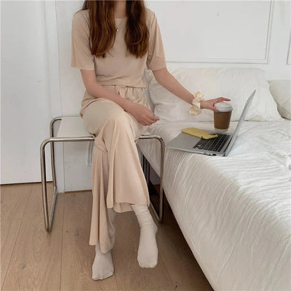 Volná souprava domácího oblečení s dlouhými nohavicemi