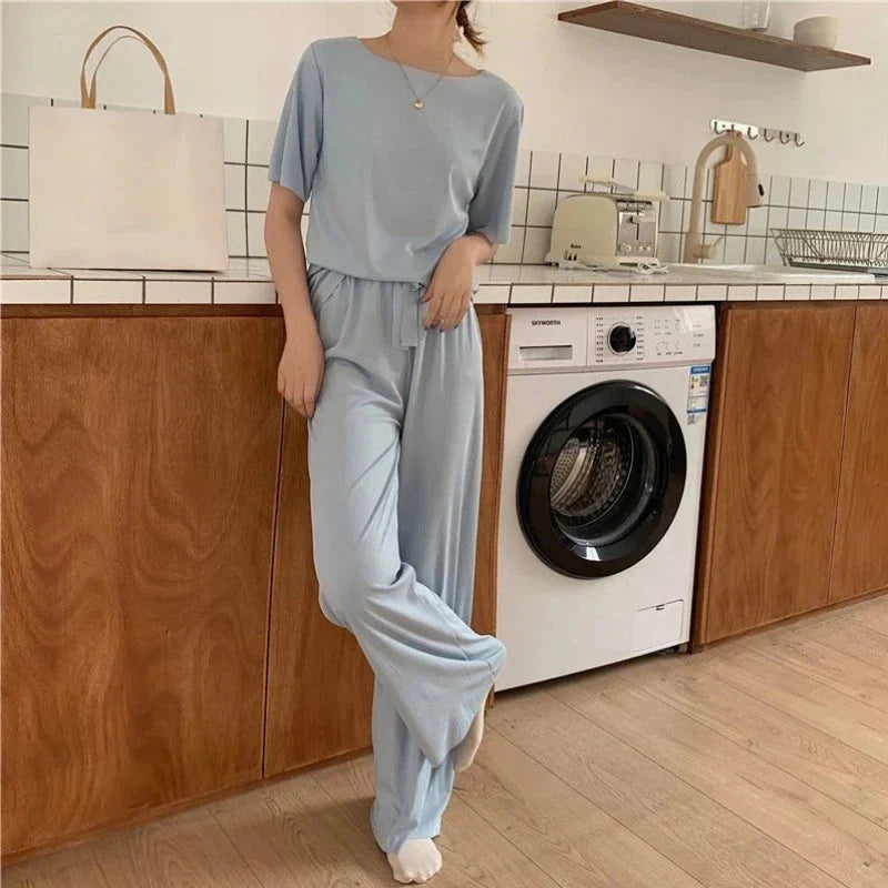 Volná souprava domácího oblečení s dlouhými nohavicemi