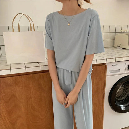 Volná souprava domácího oblečení s dlouhými nohavicemi