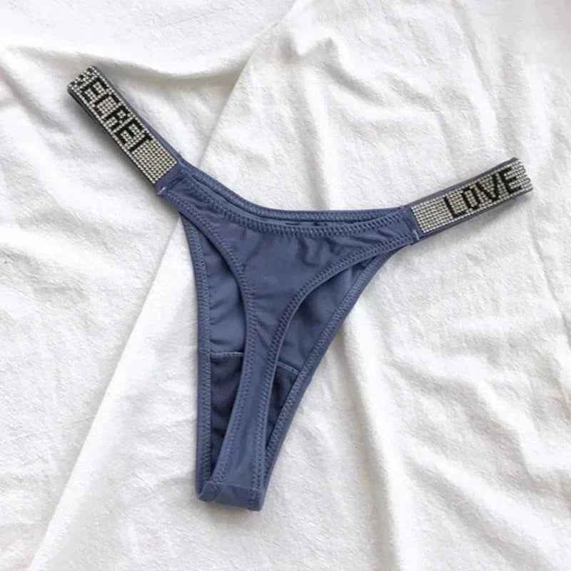 Tanga kalhotky se zirkony na ramínkách