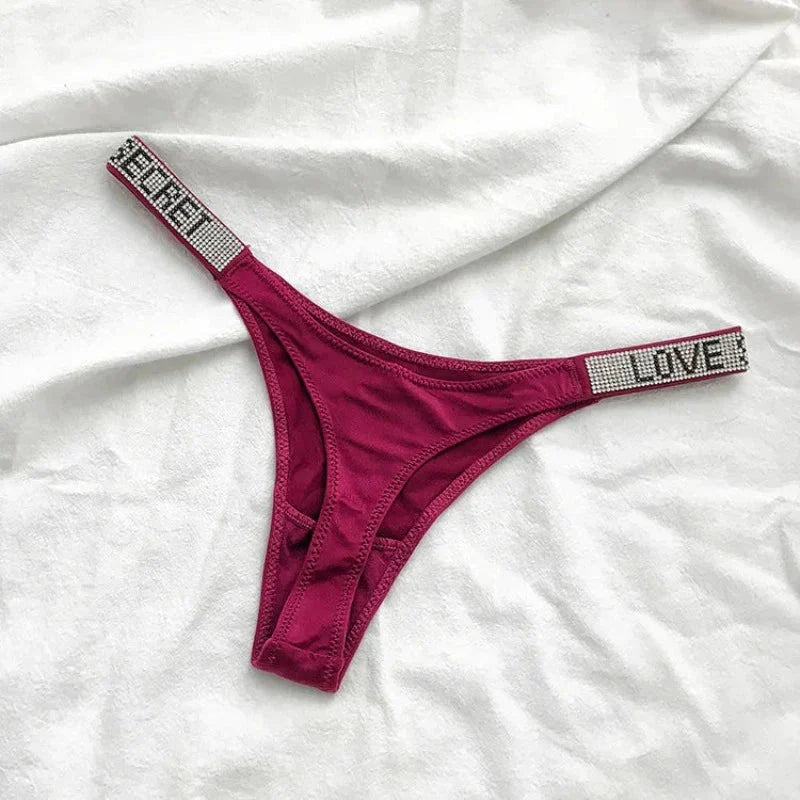 Tanga kalhotky se zirkony na ramínkách