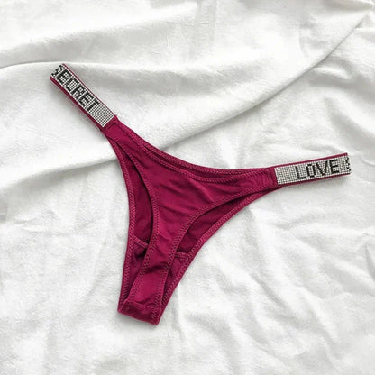 Tanga kalhotky se zirkony na ramínkách