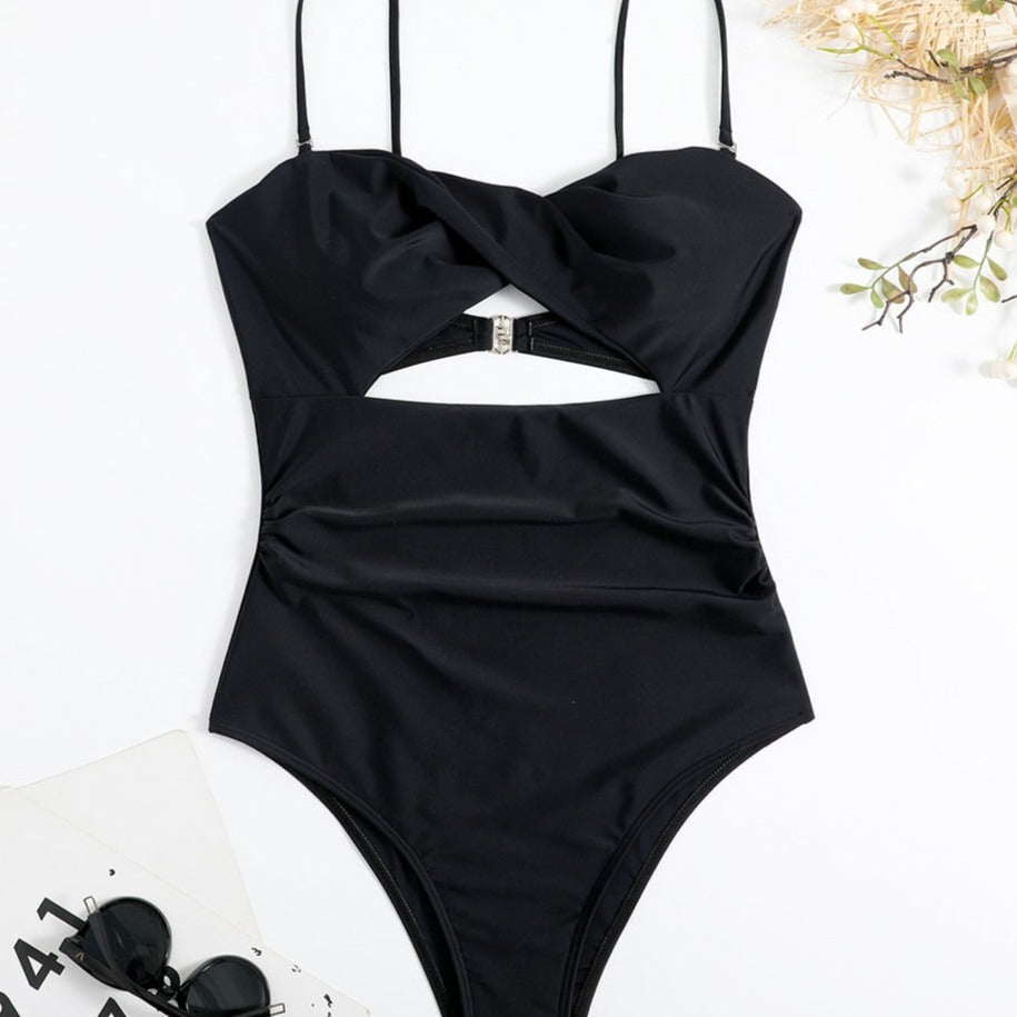 Jednodílné plavky Monokini s výstřihem