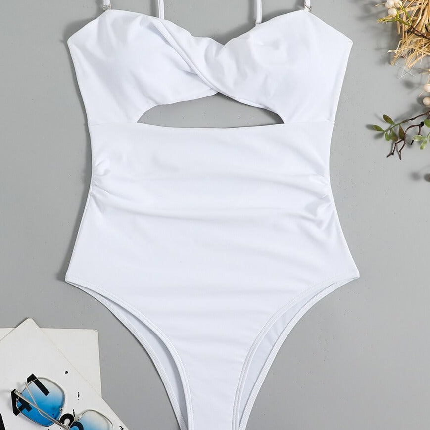 Jednodílné plavky Monokini s výstřihem