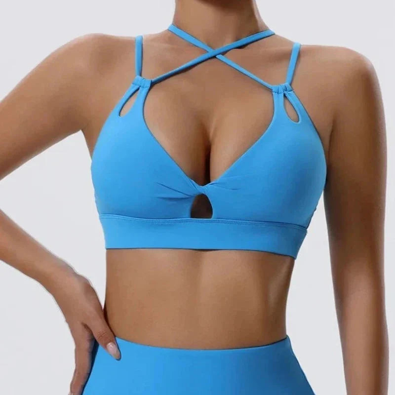 Sportovní podprsenka s ozdobnými ramínky