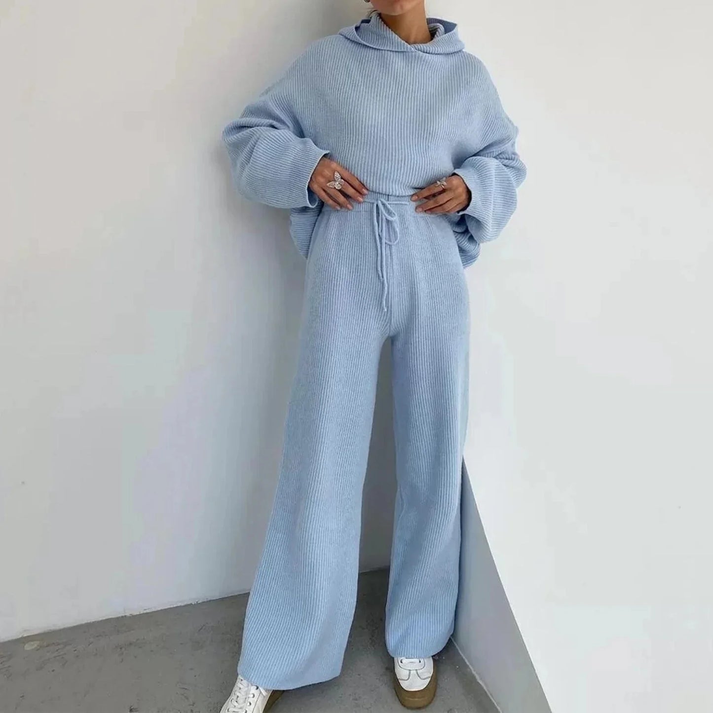 Dlouhá pletená sada domácího oblečení