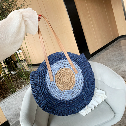 Kulatá tkaná plážová taška
