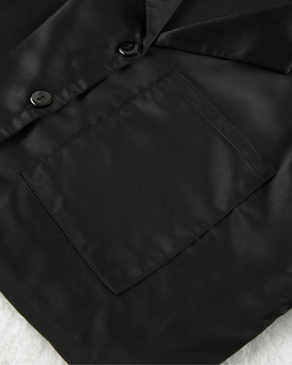 Dámské krátké pyžamo s elegantním límečkem