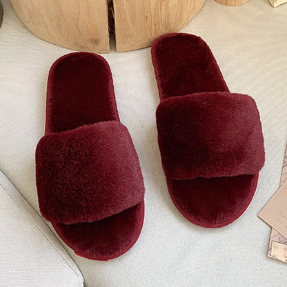 Dámské nadýchané pantofle s otevřenou špičkou