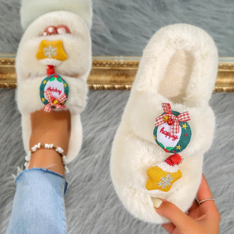 Nadýchané pantofle s vánočním motivem