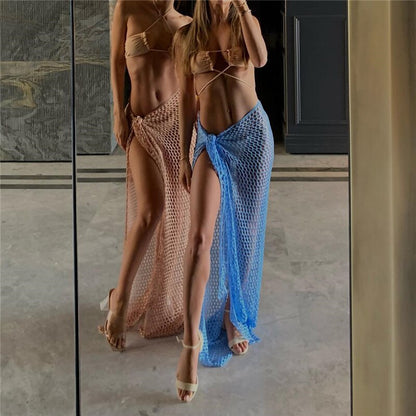 Romantické pletené pareo v jednobarevné barvě