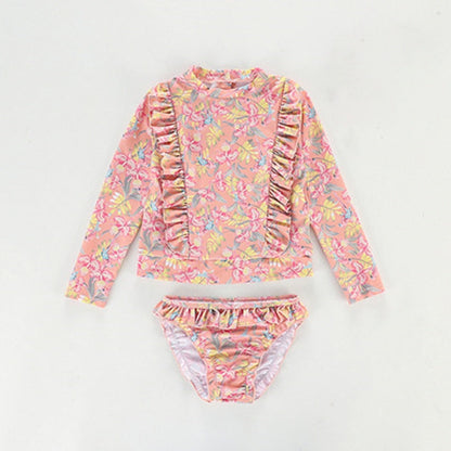 Dvoudílné plavky s dlouhým rukávem pro dívky