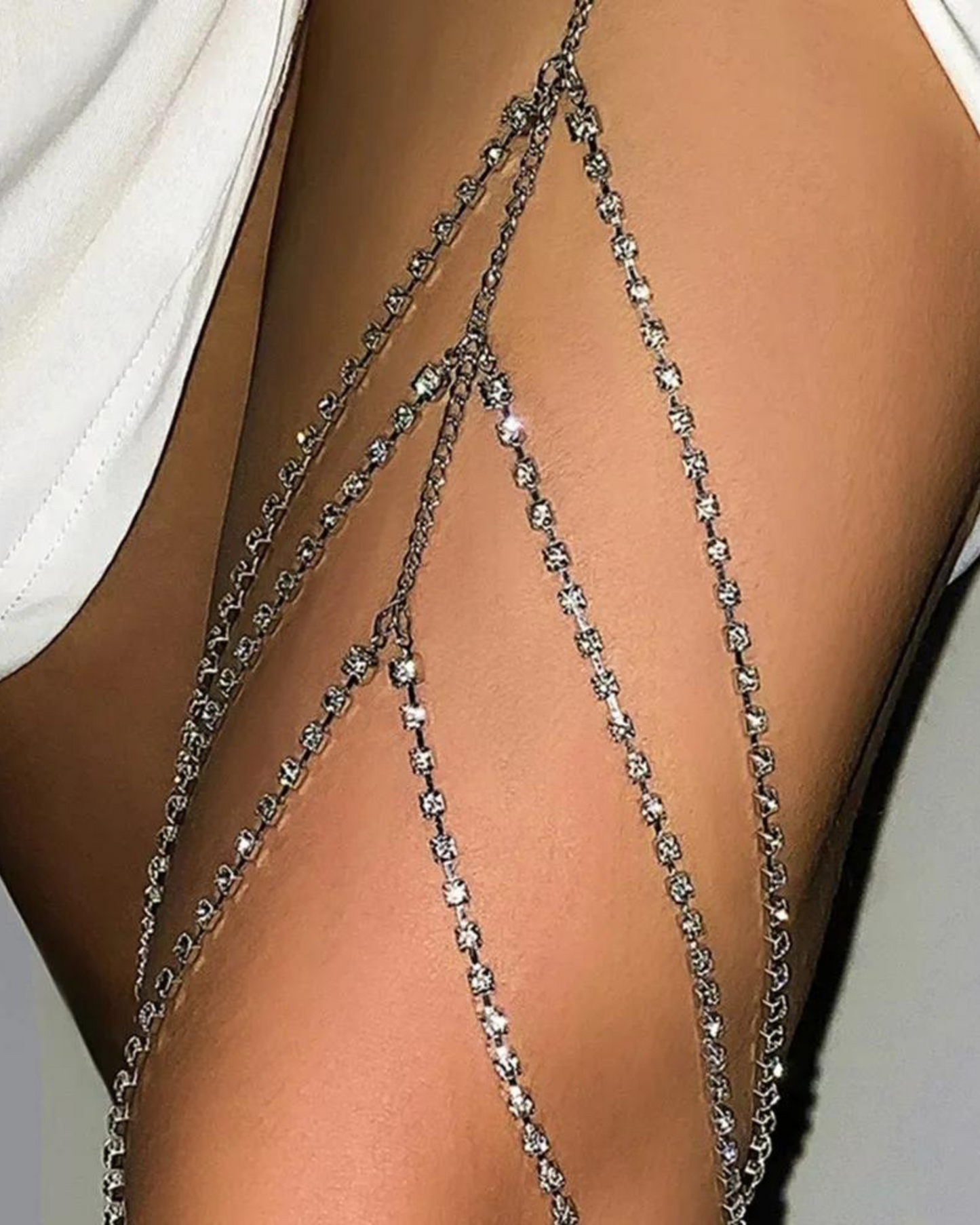 Řetízek na stehno s krystaly