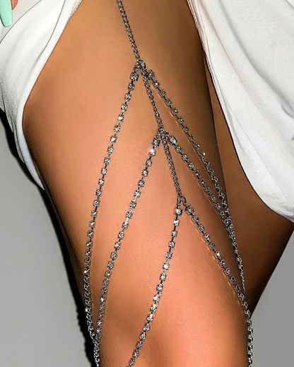 Řetízek na stehno s krystaly