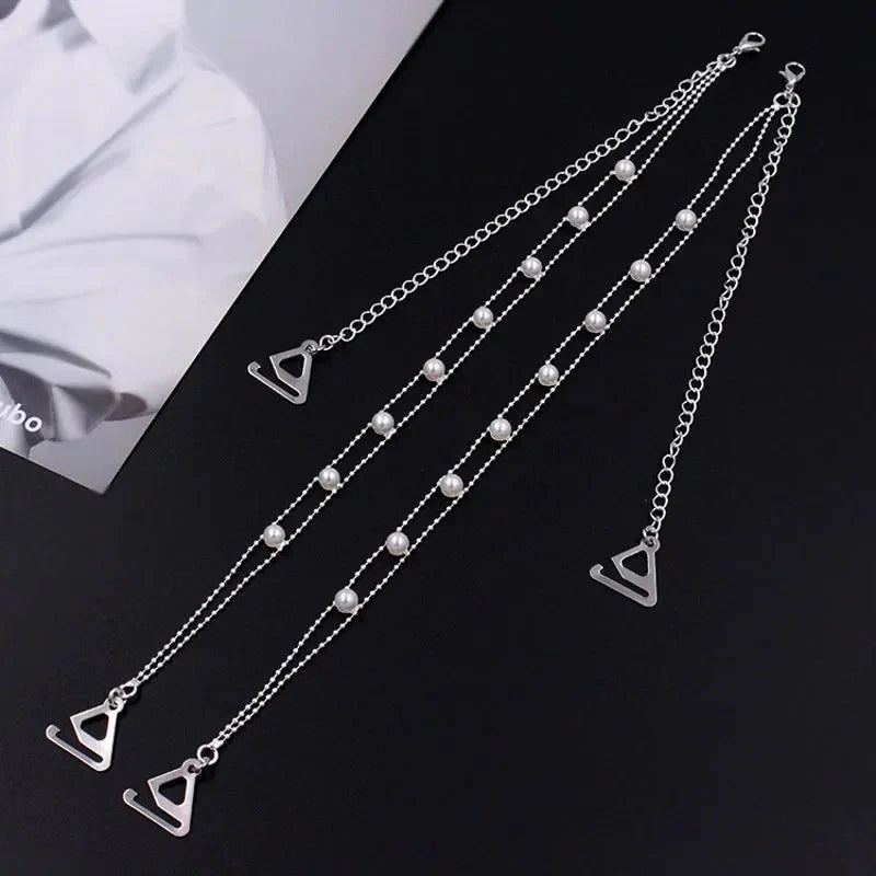 Dekorativní ramínka podprsenky s perlami