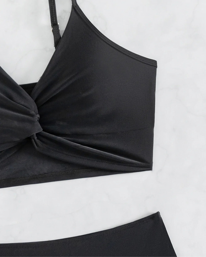 Plavky s vysokým pasem a nastavitelnými ramínky