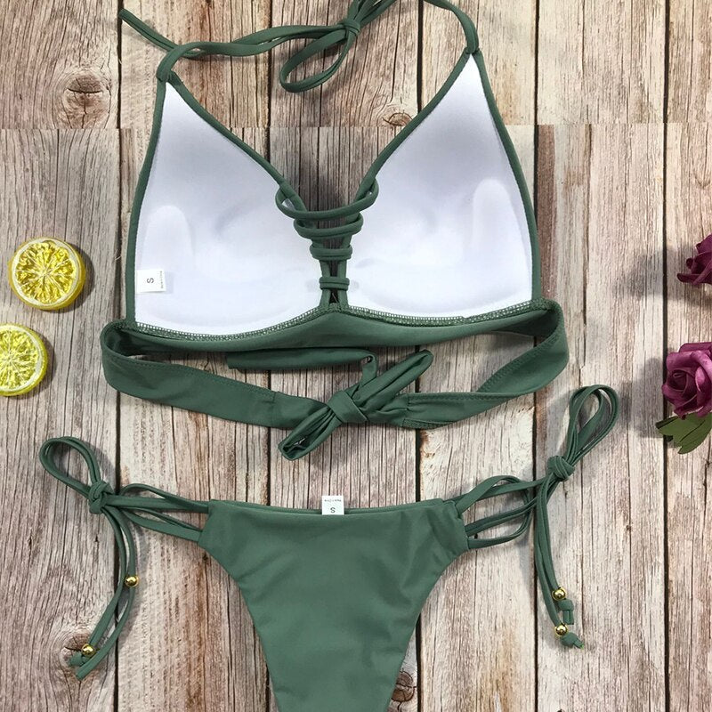 Dvoudílné bikiny s ramínky