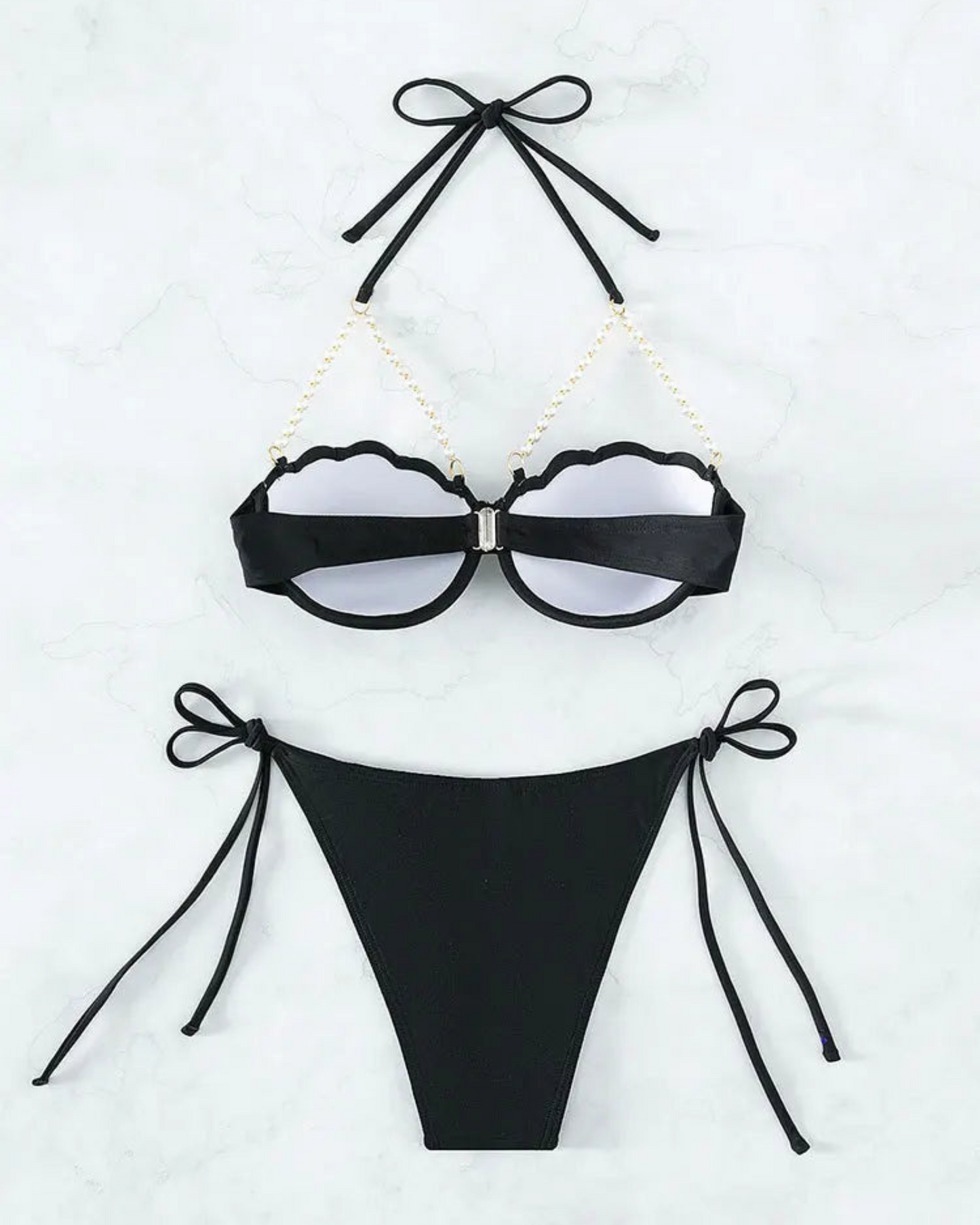 Plavky s podprsenkou s mořským vzorem