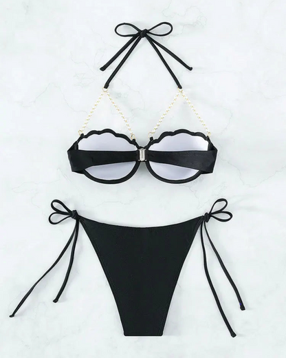 Plavky s podprsenkou s mořským vzorem