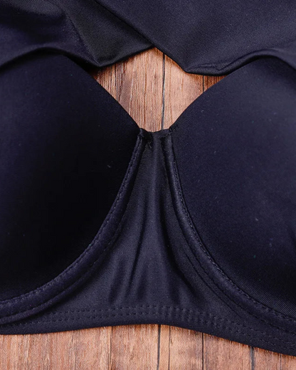 Plavky s vysokým pasem a ramínky na krk