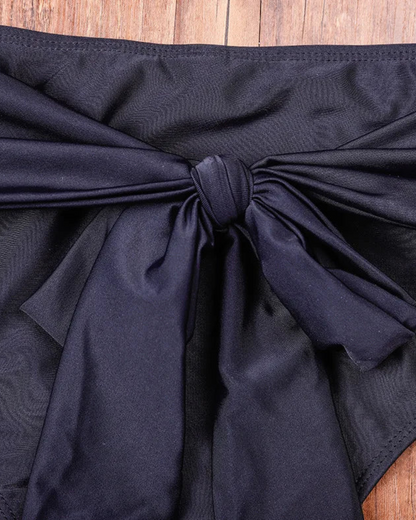 Plavky s vysokým pasem a ramínky na krk