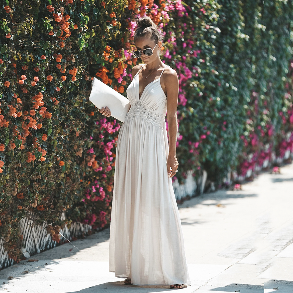 Maxi letní šaty s krajkou