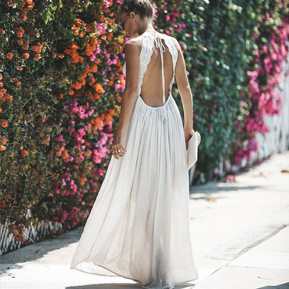 Maxi letní šaty s krajkou