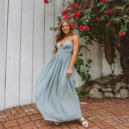 Maxi letní šaty s krajkou