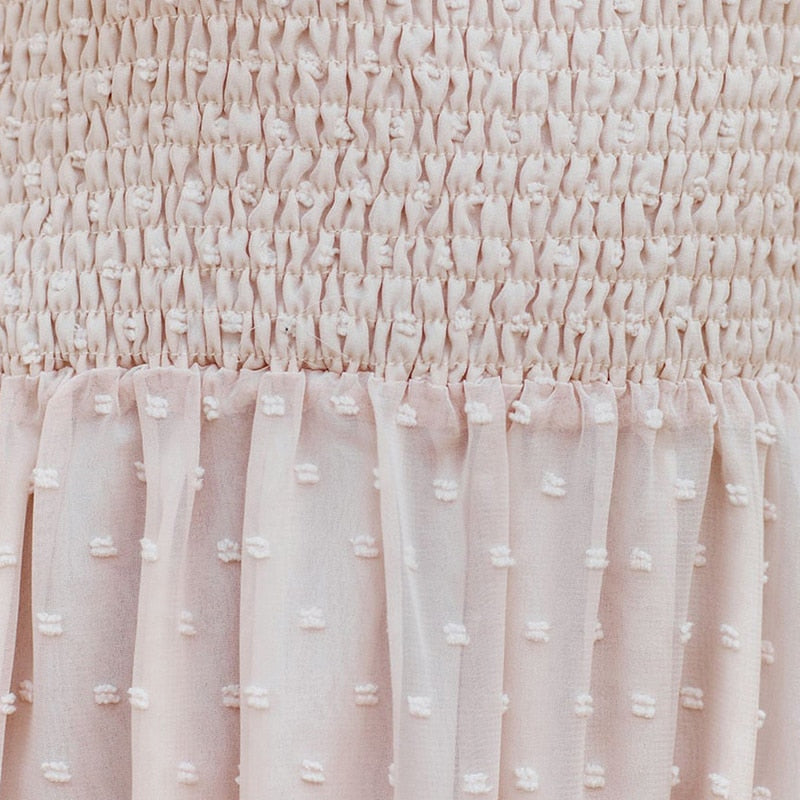 Maxi letní šaty z látky plumeti