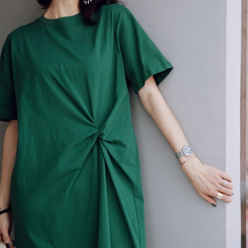 Letní midi šaty s tričkem a zavazováním