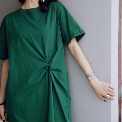 Letní midi šaty s tričkem a zavazováním