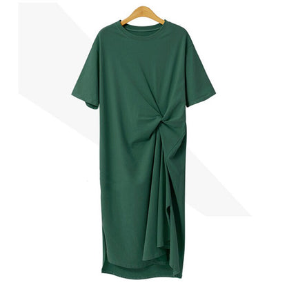 Letní midi šaty s tričkem a zavazováním