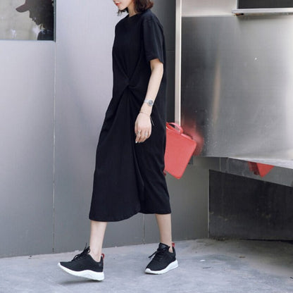 Letní midi šaty s tričkem a zavazováním