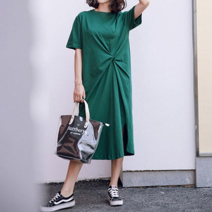 Letní midi šaty s tričkem a zavazováním