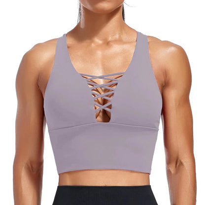 Sportovní podprsenka s ozdobnými ramínky