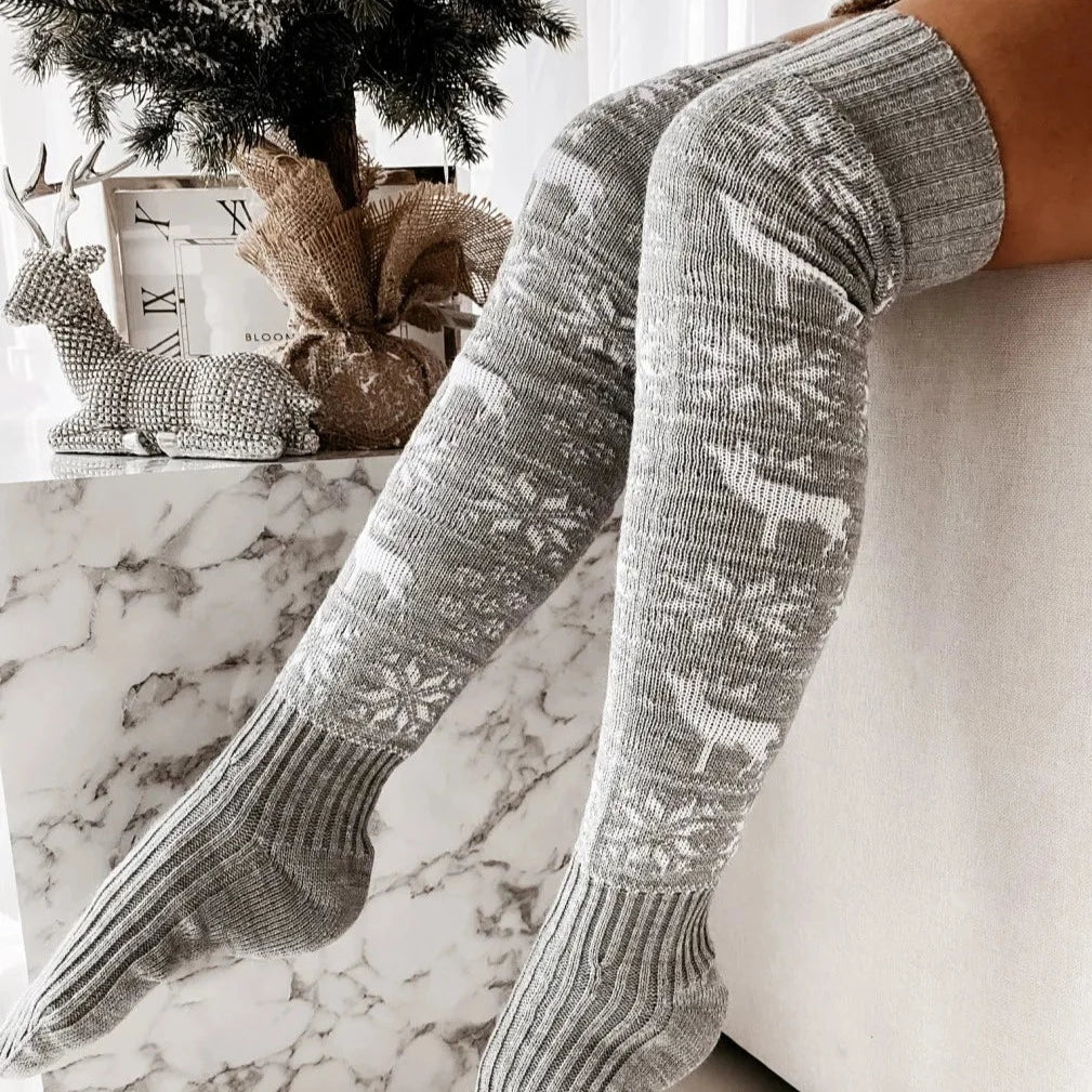 Vánoční ponožky nad kolena