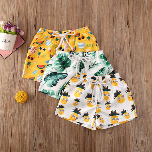 Plavkové kraťasy s letními vzory pro chlapce