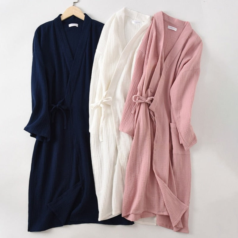 Texturovaný pevný župan s kapsami