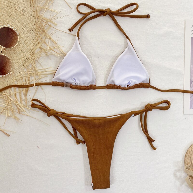 Dvoudílné mikro bikiny s vázáním