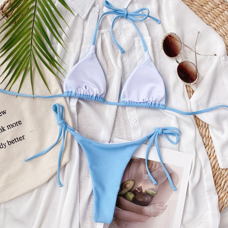 Dvoudílné mikro bikiny s vázáním