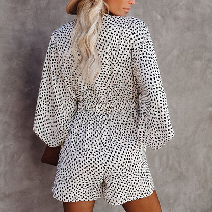 Elegantní overal s dlouhým rukávem a zavazováním