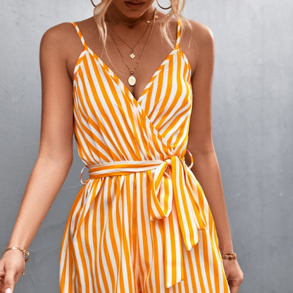 Zavázaný pruhovaný overal