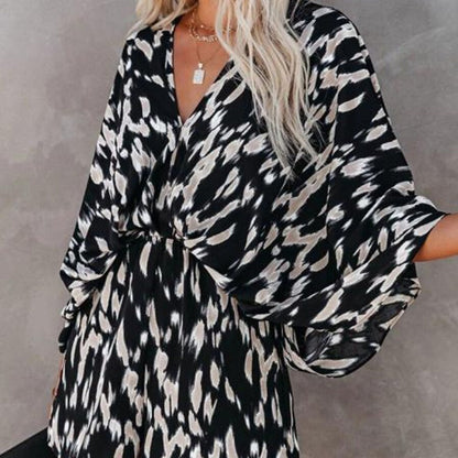 Vzorovaný letní overal s 3/4 rukávy