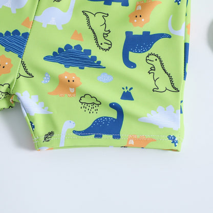 Zelené plavky s dinosaury pro chlapce